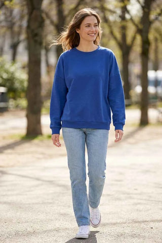 Bluza oversize bawełniana - Niebieska