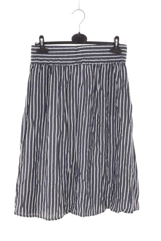 Spódnica midi w paski  - Granatowo-biała  30% lyocell