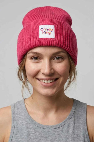 Czapka Beanie Dzianinowa Candy King - Różowy