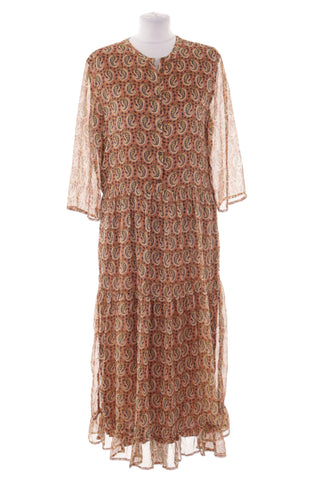 Sukienka Maxi Paisley - Pomarańczowo-brązowa