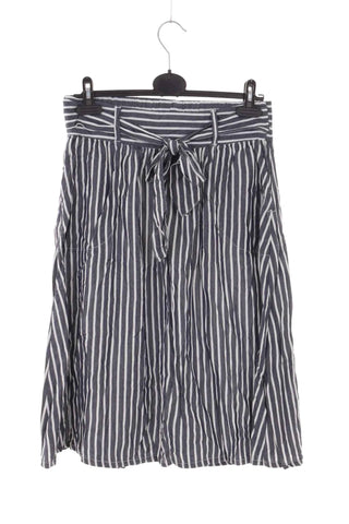Spódnica midi w paski  - Granatowo-biała  30% lyocell