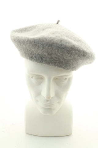 Šedý baret 100% vlna