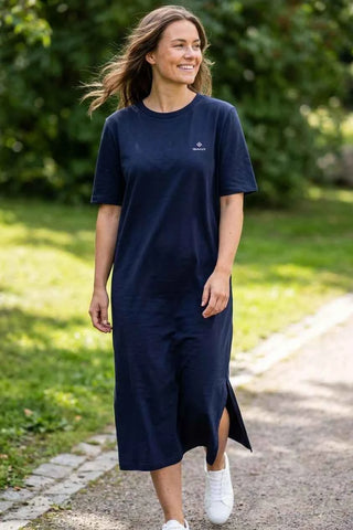 Sukienka t-shirtowa bawełniana Gant - Granatowa