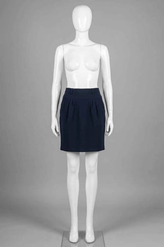 Spódnica mini elegancka z kieszeniami - Granatowa