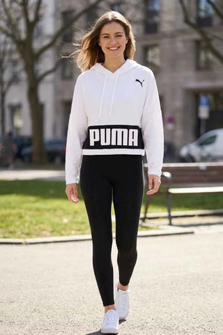 Bluza z kapturem damska Puma - Biała