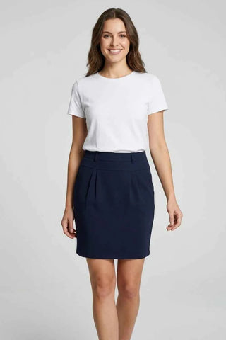 Spódnica mini elegancka z kieszeniami - Granatowa